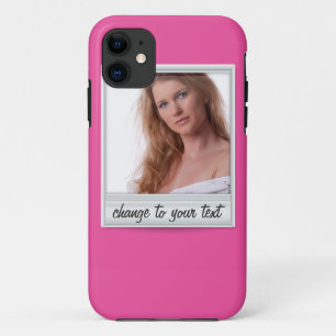 onmiddellijke foto - fotoframe - op hot roze iPhone 11 hoesje