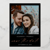 Onmiddellijke foto White Chic Save the Date Black