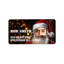 Onmiddellijke kerstman! Voeg gewoon je gezicht toe Etiket
