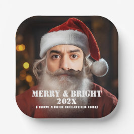 Onmiddellijke kerstman! Voeg gewoon je gezicht toe Papieren Bordje
