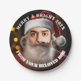 Onmiddellijke kerstman! Voeg gewoon je gezicht toe Papieren Bordje