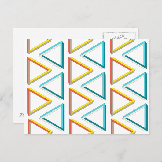 Onmogelijk driehoekig grijs patroon briefkaart (Voorkant / Achterkant)