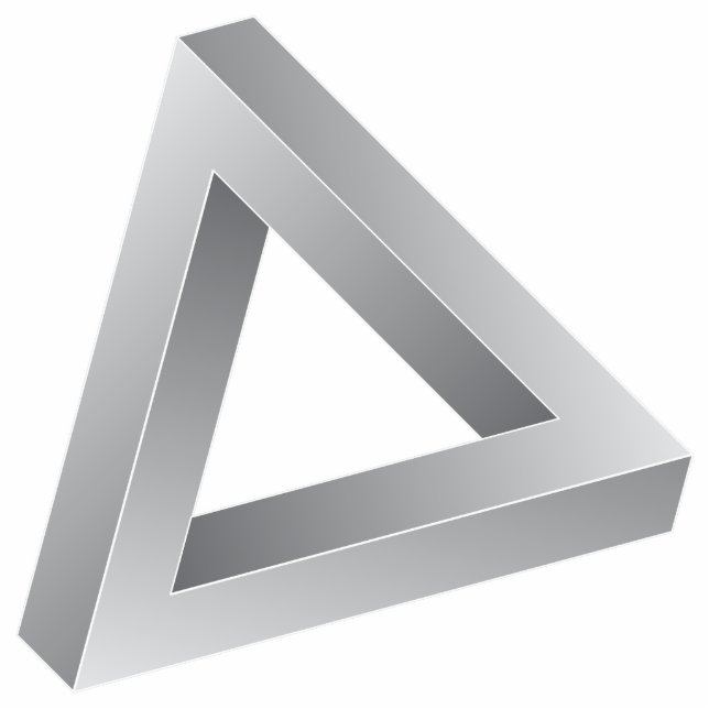 Onmogelijke driehoek staand fotobeeldje  (Voorkant)