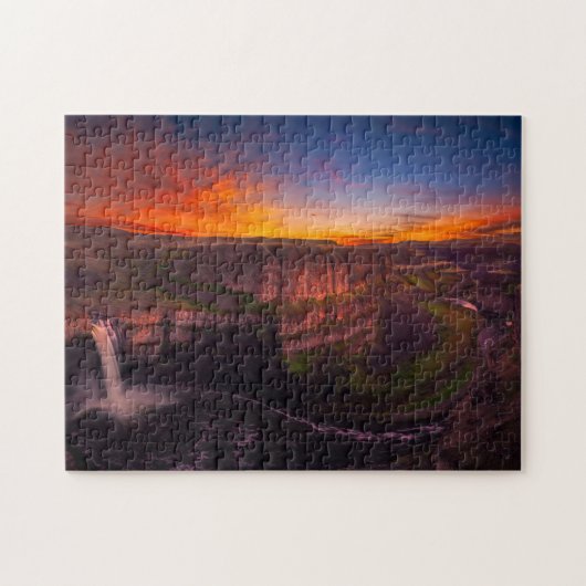 Onmogelijke puzzel - Waterval Sunset Legpuzzel (Horizontaal)