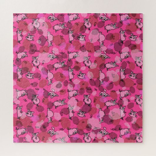 Onmogelijke roze pig Jigzaag Puzzle Legpuzzel (Horizontaal)