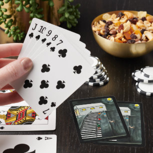 Onnodige stappen schilderij van Alfred Fox Pokerkaarten