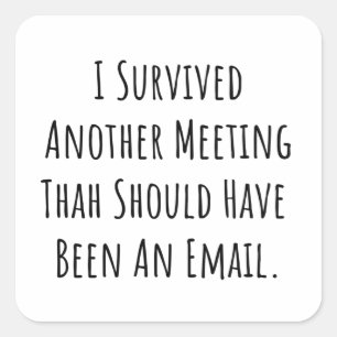 onnodige vergaderingsknoop vierkante sticker