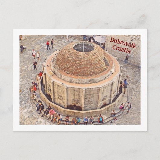 Onofrio Fontein in het oude centrum van Dubrovnik, Briefkaart (Voorkant)