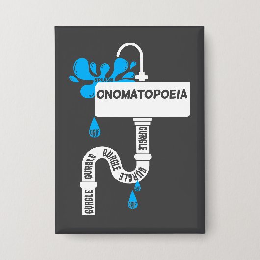 Onomatopee creatief schrijven of poëzie button (Voorkant)