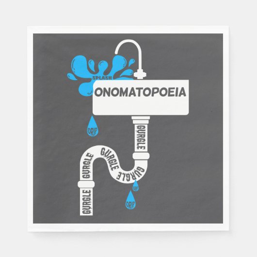 Onomatopee creatief schrijven of poëzie servet (Voorkant)