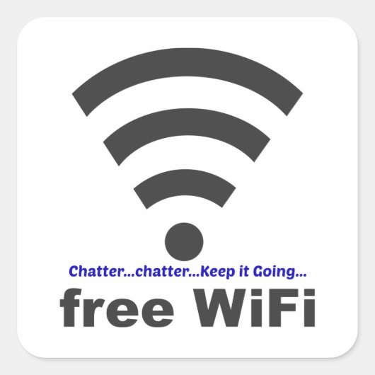 Onomatopee woord chatter denken WiFi Vierkante Sticker (Voorkant)