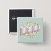 Onomatopoeia Explosion English Language Vierkante Button 5,1 Cm (Voorkant /achterkant)