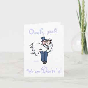 Onomkeerbare Funny Bride en Groom Wedding Invites