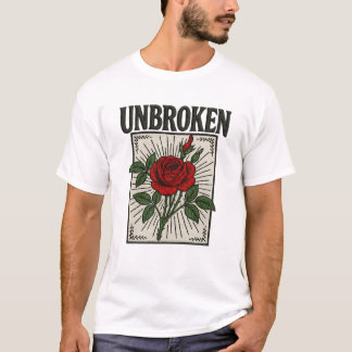 Ononderbroken Roos geborduurde kunst T-shirt