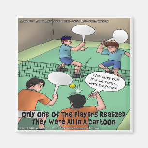 Onpretentielke Tennis Cartoon Grappige T-Shirts Ka Magneet
