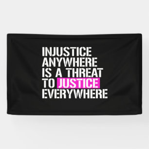 Onrecht waar dan ook is een bedreiging voor de rec spandoek