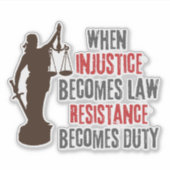 Onrecht wordt protest tegen verzet sticker (Voorkant)