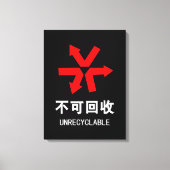 Onrecycleerbaar ~ Hanzi-teken voor Chinese taal Canvas Afdruk (Voorkant)