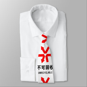 Onrecycleerbaar ~ Hanzi-teken voor Chinese taal Stropdas