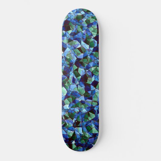 Onregelmatig en ongeorganiseerd mozaïekblauw skateboard (Voorkant)