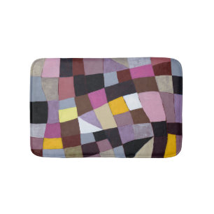 Onregelmatig raster: violet-geel Abstract schilder Badmat