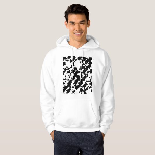 Onregelmatige Abstracte Mozaïek Zwart-wit Camo Hoodie (Voorkant volledig)