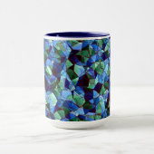 Onregelmatige blauwe en groene mozaïekoverlay mok (Midden)