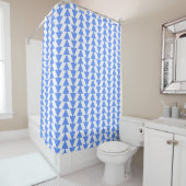 Onregelmatige driehoeken - Babyblauw op wit Douchegordijn (In situ)