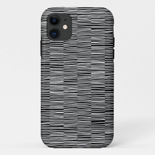 Onregelmatige lijnen - Wit op zwarte iPhone-tas Case-Mate iPhone Case (Achterkant)
