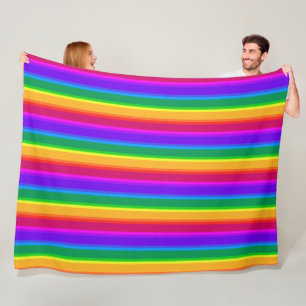 Onregelmatige regenboogstrepen fleece deken