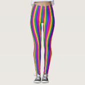 Onregelmatige regenboogstrepen leggings (Voorkant)