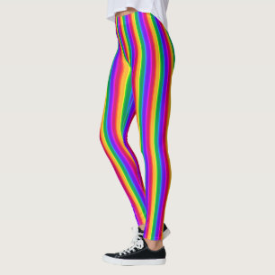 Onregelmatige regenboogstrepen leggings