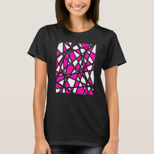 Onregelmatige witte vormen met roze accenten Abstr T-shirt