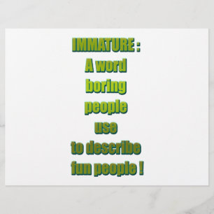 Onrijpe grappige tekst flyer