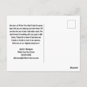 Onroerend goed Bedrijf Aangepaste Happy Home Verja Briefkaart (Achterkant)