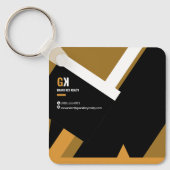Onroerend goed | Black & Gold Realtor Personeelson Sleutelhanger (Voorkant)
