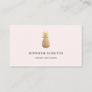 Onroerend goed: blush Pink Gold Pineapple Island Visitekaartje
