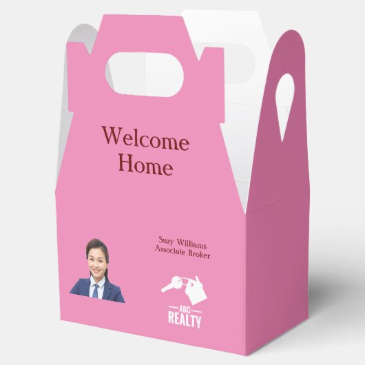 Onroerend goed Client Roze Sluiten Gift Favor Box Bedankdoosjes (Geopend)