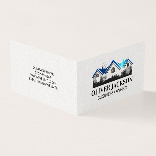 Onroerend goed dak logo | bouwschema's kaart (Buitenkant)