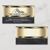 Onroerend goed dak Logo | metaalgoud Visitekaartje (Voorkant / Achterkant)