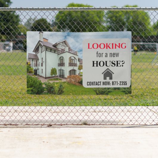 Onroerend goed dat op zoek is naar een nieuw huis  spandoek (Insitu)