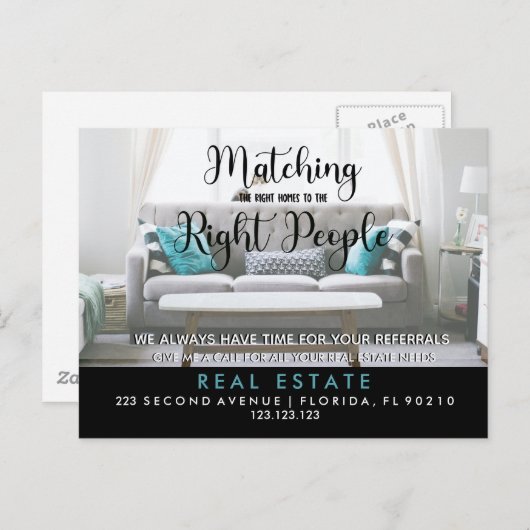 onroerend goed dat overeenkomt met de mededeling b aankondigingskaart (Voorkant / Achterkant)