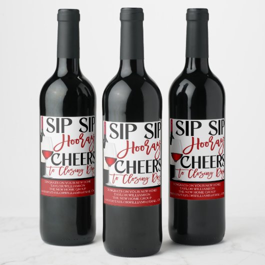 Onroerend goed die Wijnfles Sticker, slok sluiten Wijn Etiket (Flessen)