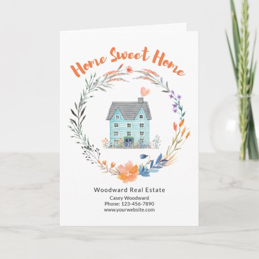 Onroerend goed Gefeliciteerd New Home Sweet Home Kaart (Voorkant)