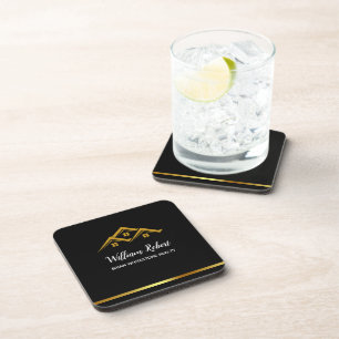 Onroerend Goed Golden House Logo Moderne Makelaar Bier Onderzetter