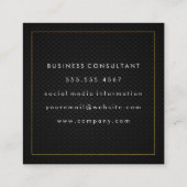 Onroerend goed | Goud Lux Executive | Zwart gaas Vierkante Visitekaartje (Achterkant)