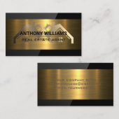 Onroerend goed | goudmetallisch | glans visitekaartje (Voorkant / Achterkant)