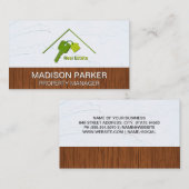 Onroerend goed Home Sleutels Logo | houten spackwa Visitekaartje (Voorkant / Achterkant)