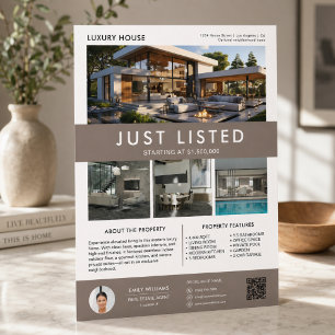 Onroerend Goed Huis voor Verkoop Foto QR Flyer