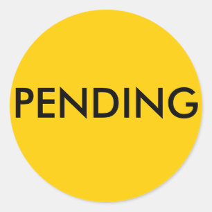 Onroerend goed in afwachting van ticker ronde sticker